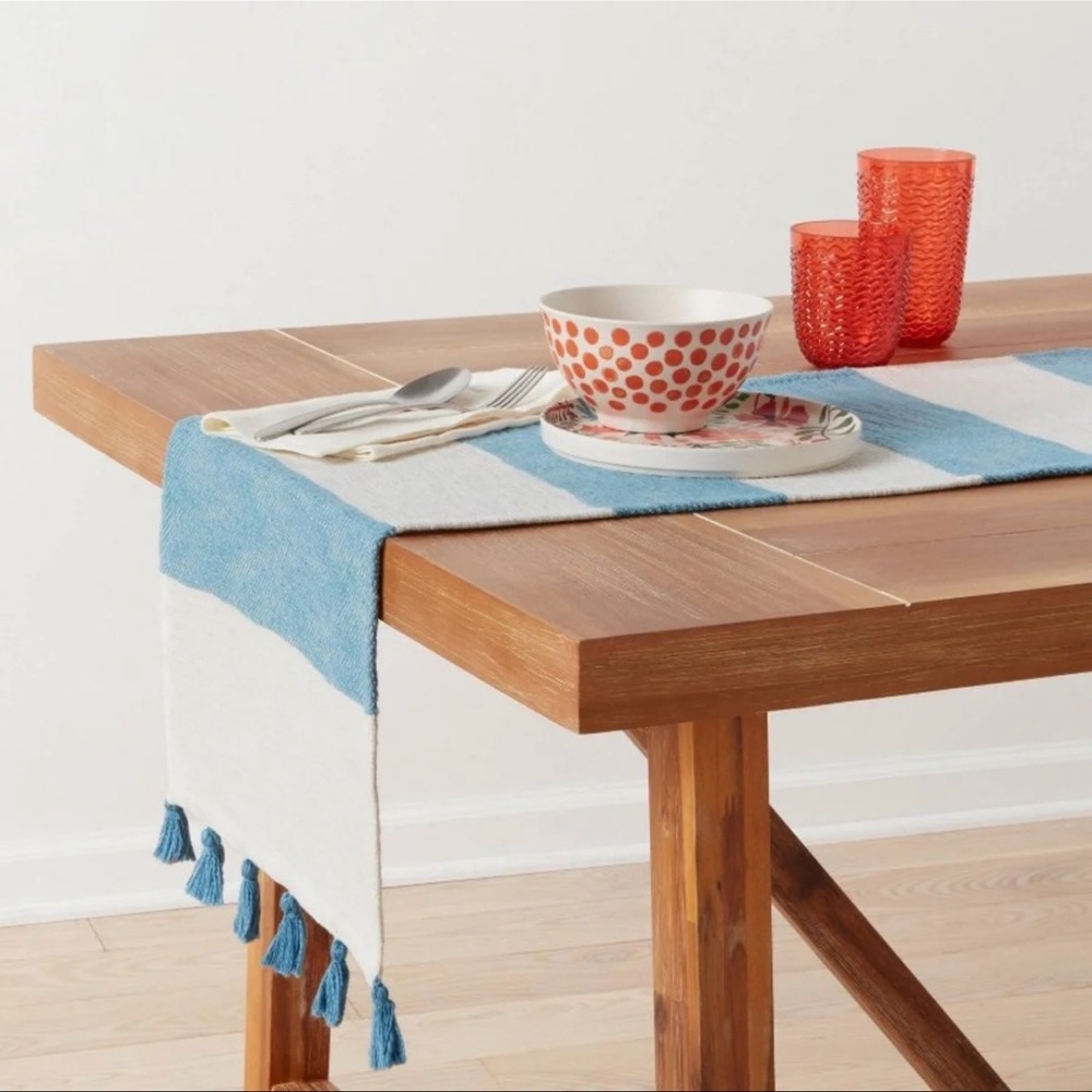 5/$25 Opalhouse blue striped table runner